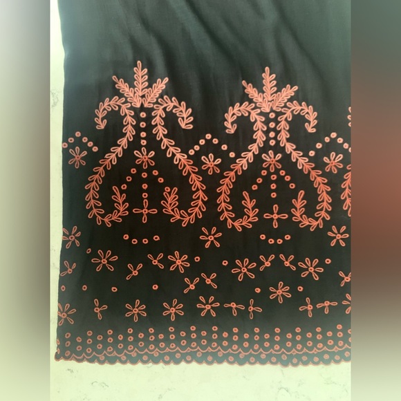 Sundance Vivienne Life Black Eyelet Dress Red Pink Embroidery Women's Size P8 - Picture 11 of 17